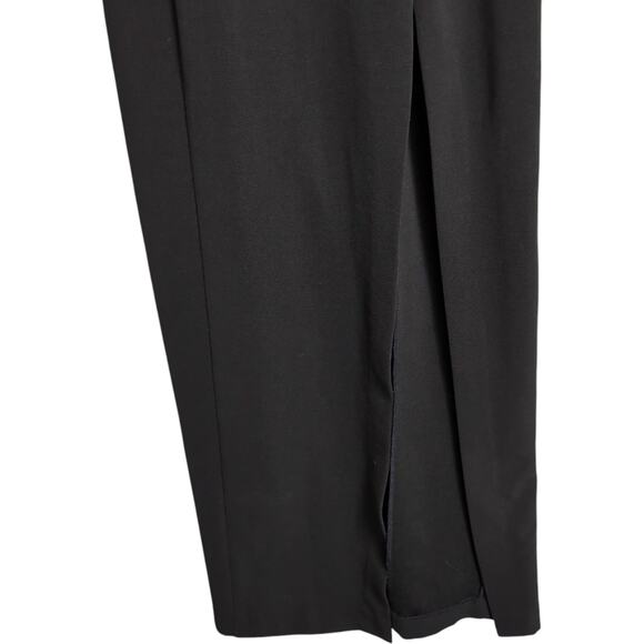 De Laru by Sheila Yen Black Spaghetti Straps Slit Evening Gown Dress XS/S (est.) - Picture 6 of 9